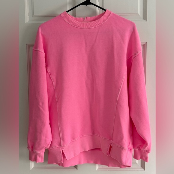 Aerie The Chill Crew Sweatshirt - Pink Burst - Picture 2 of 4